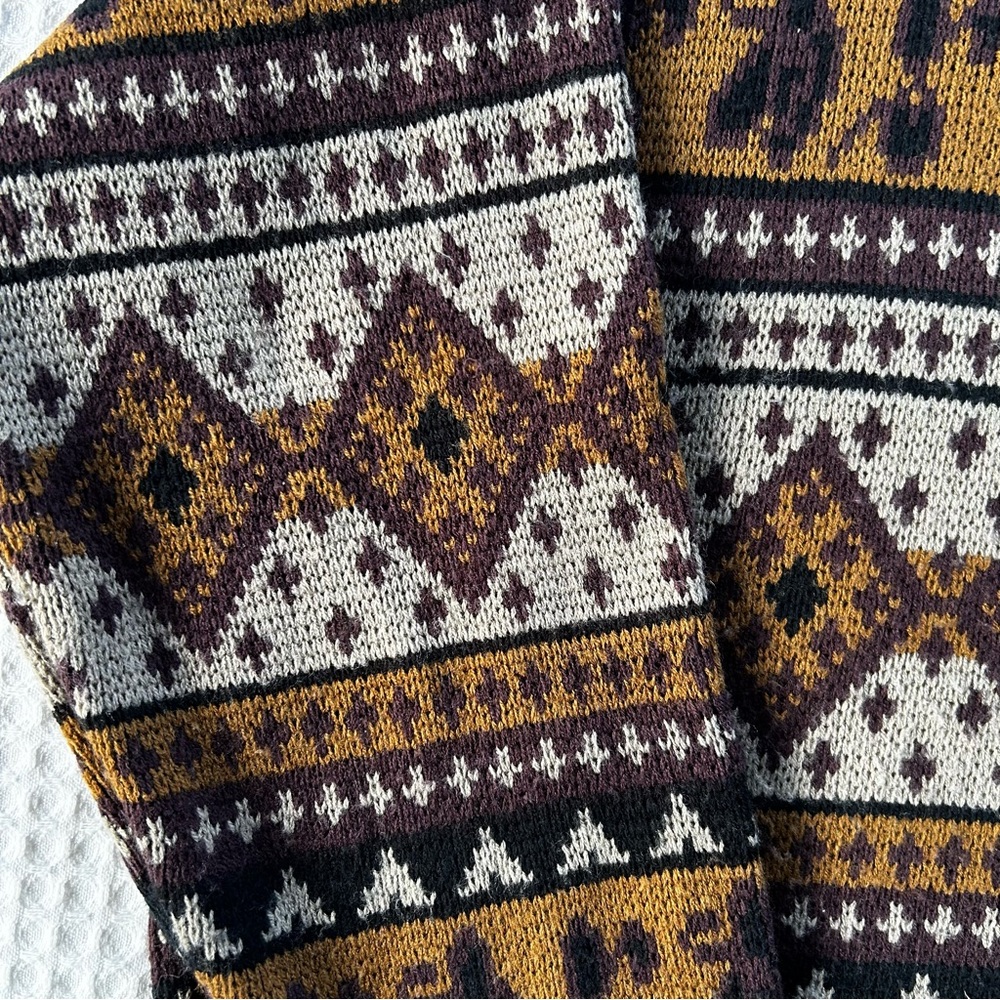 Vintage Grandpa Sweater Eclectic Grandpa Dad 90s Preppy Southwestern Aztec - Picture 3 of 10